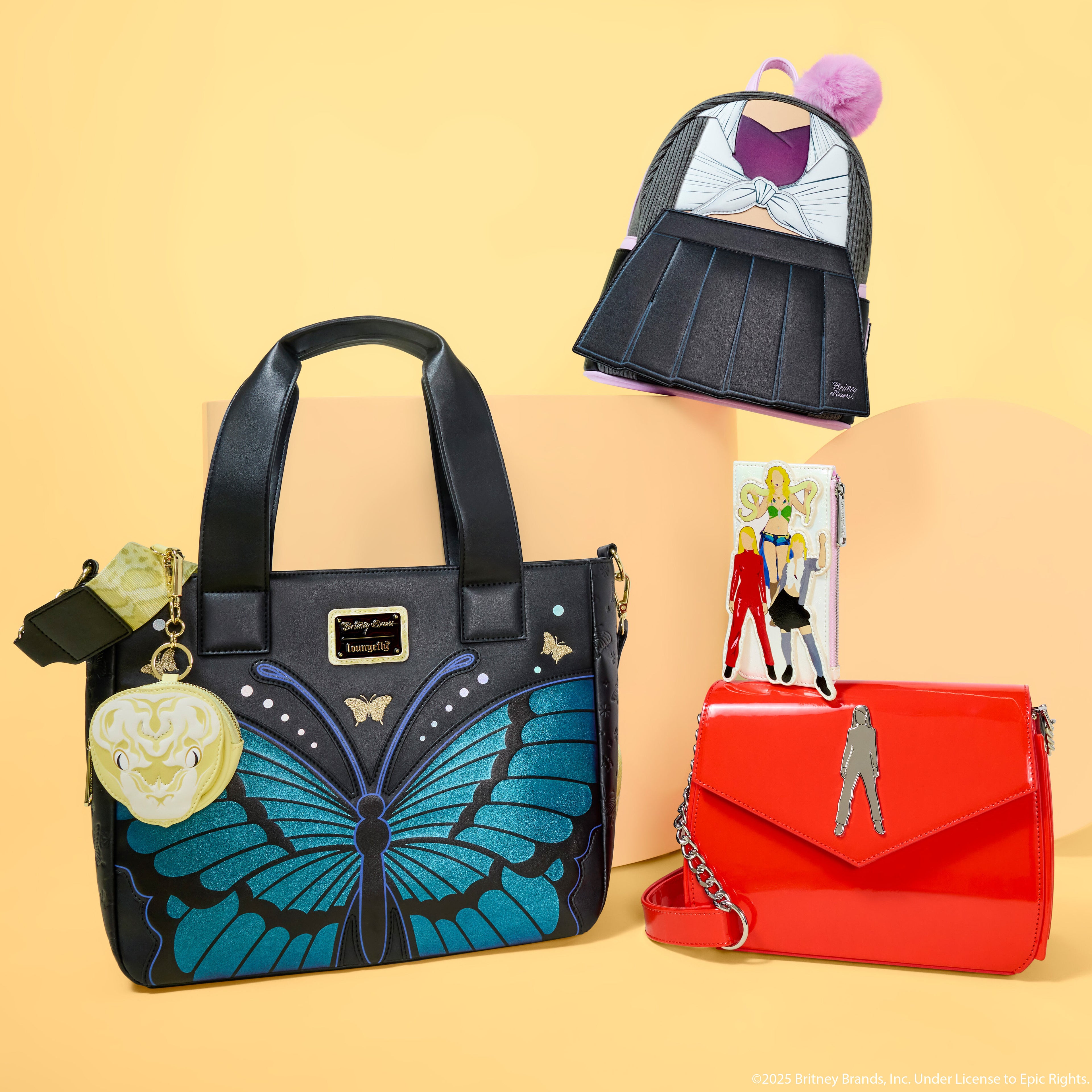 Britney Spears Butterfly Tote Crossbody Bag with Coin Bag