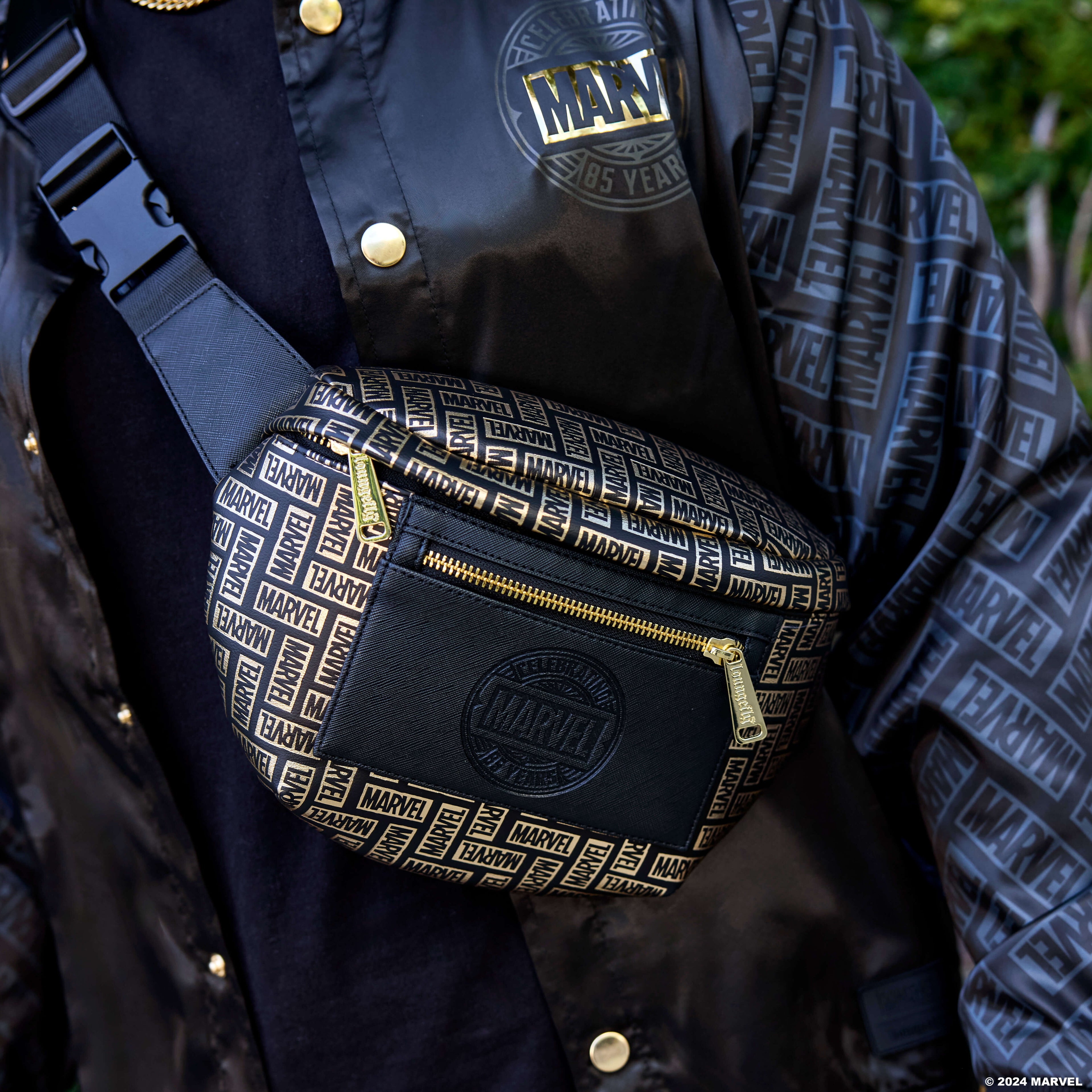 Marvel 85th Anniversary All-Over Print Logo Convertible Belt Bag