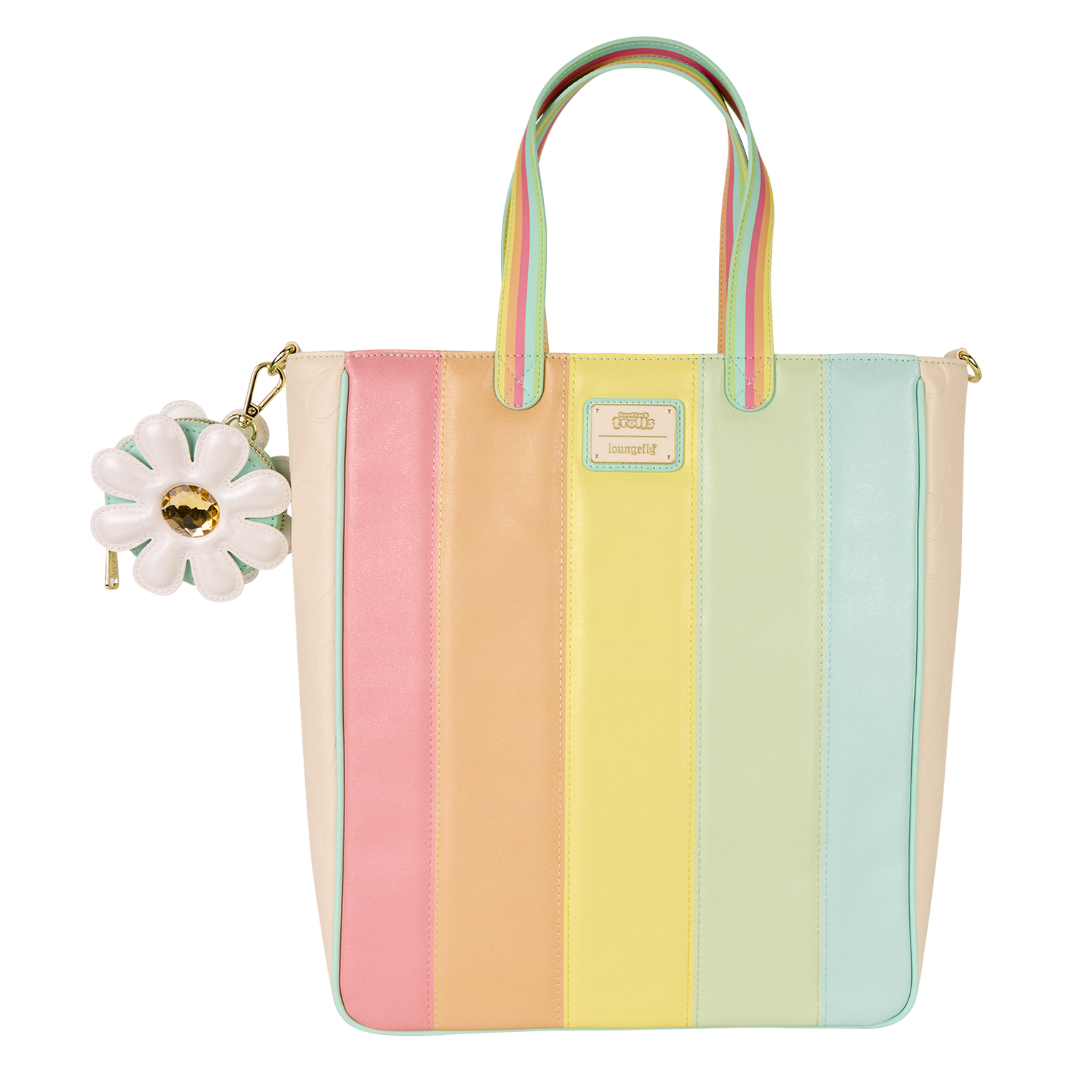 Classic Good Luck Trolls Plush Glitter Tote Crossbody Bag with Coin Bag