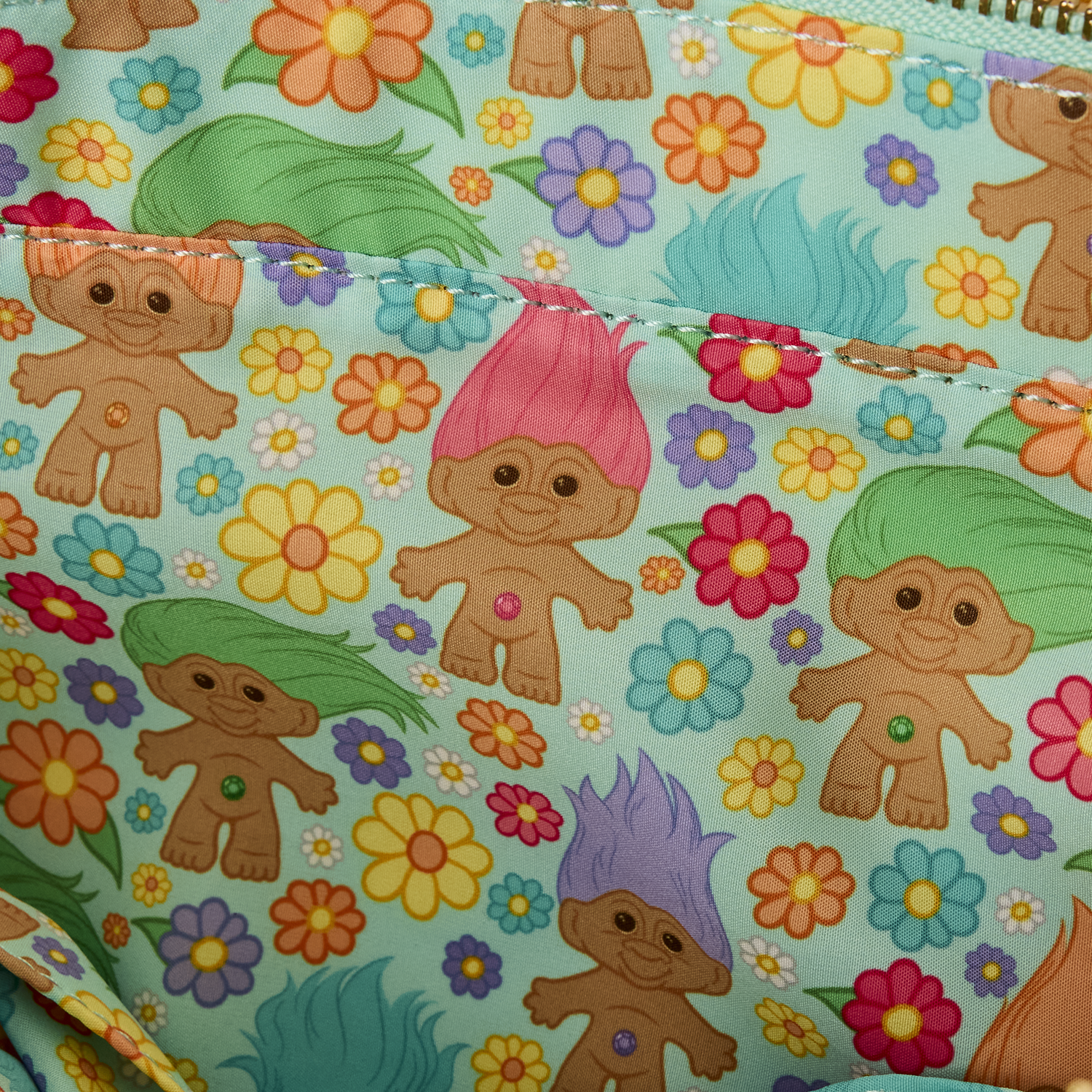 Classic Good Luck Trolls Plush Glitter Tote Crossbody Bag with Coin Bag