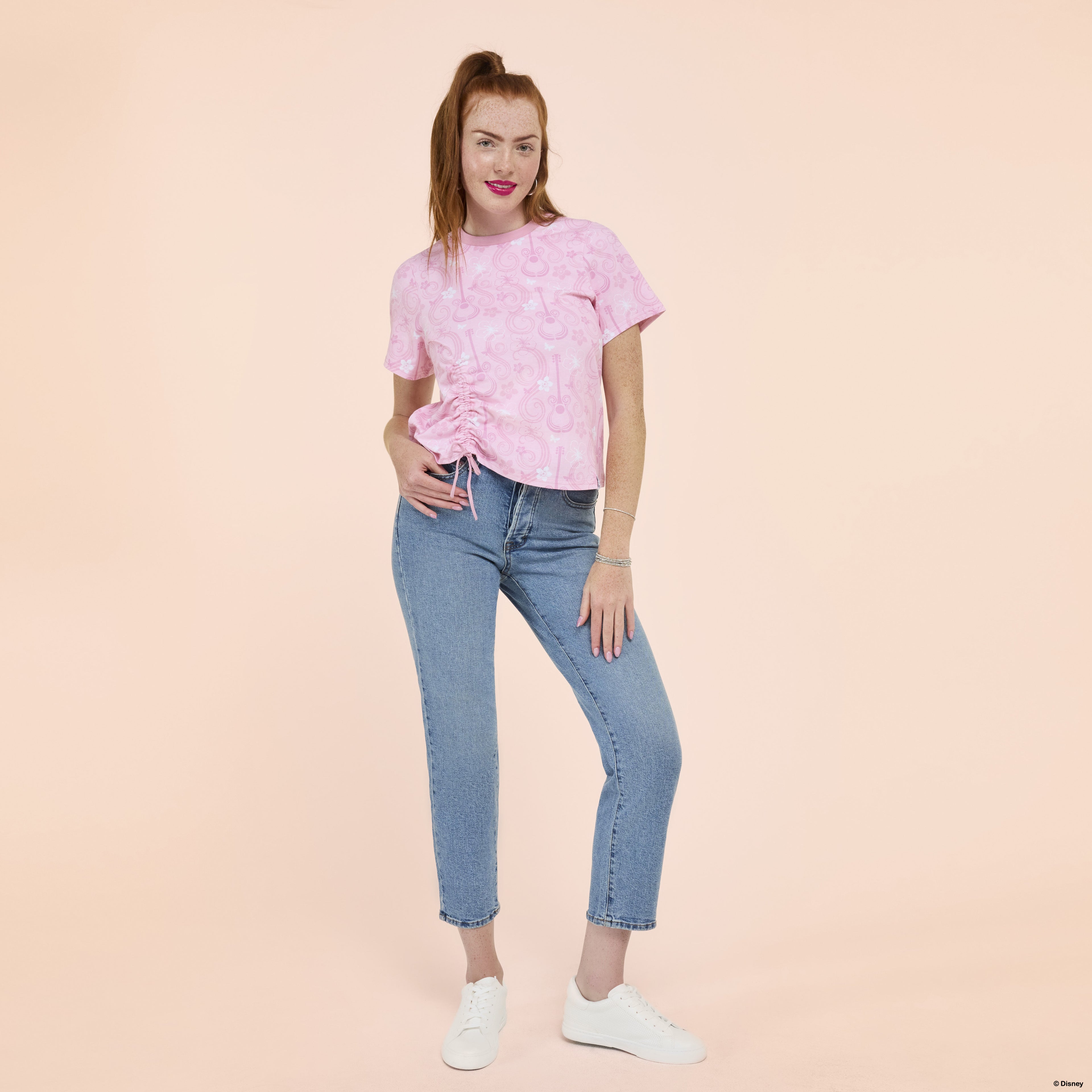Hannah Montana Drawstring Hem All-Over Print Unisex Tee