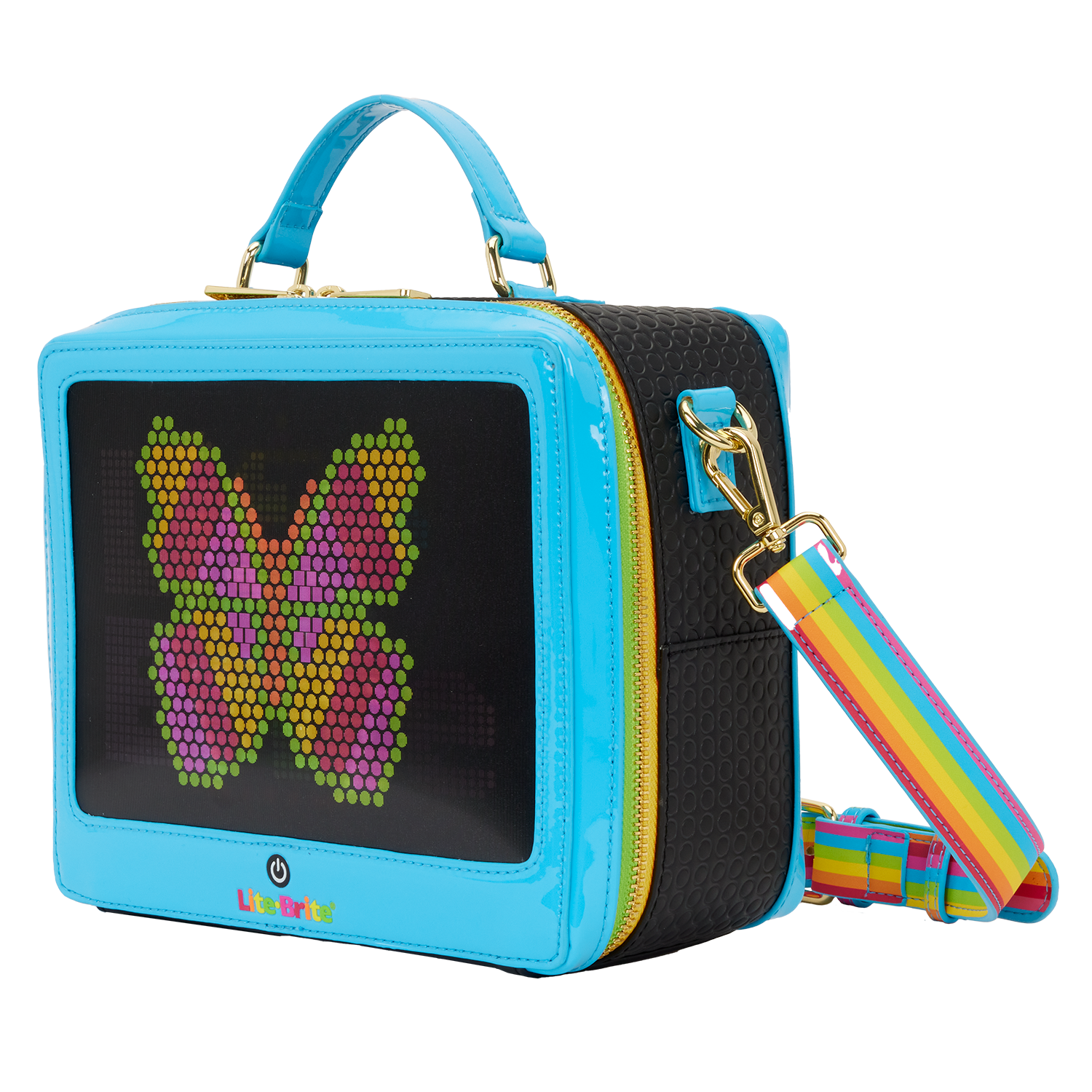 Lite-Brite Lenticular Glow Crossbody Bag with Coin Bag
