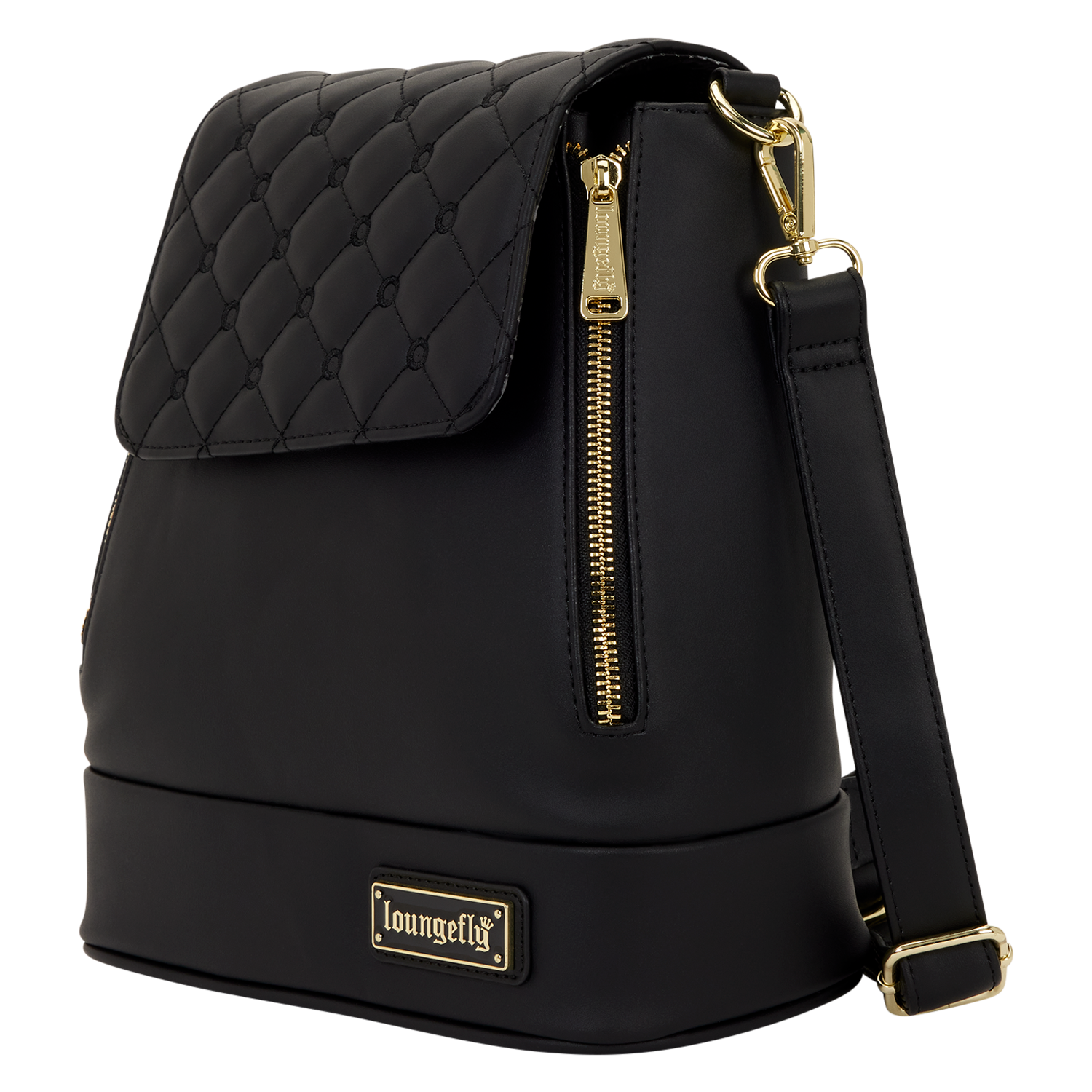 Loungefly The Lilly Black Convertible Mini Backpack & Crossbody Pin Trader Bag