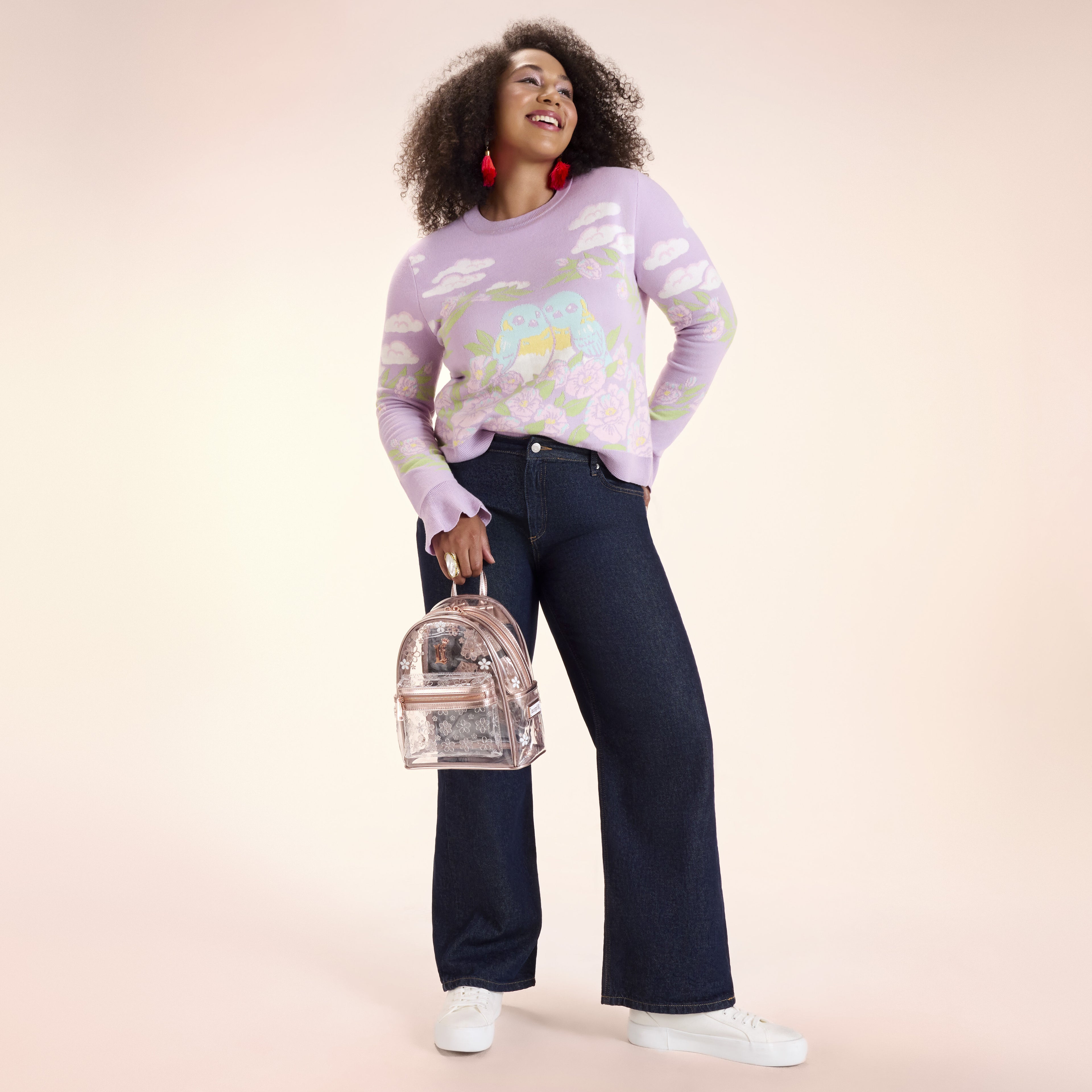 Loungefly Clear Floral Mini Backpack