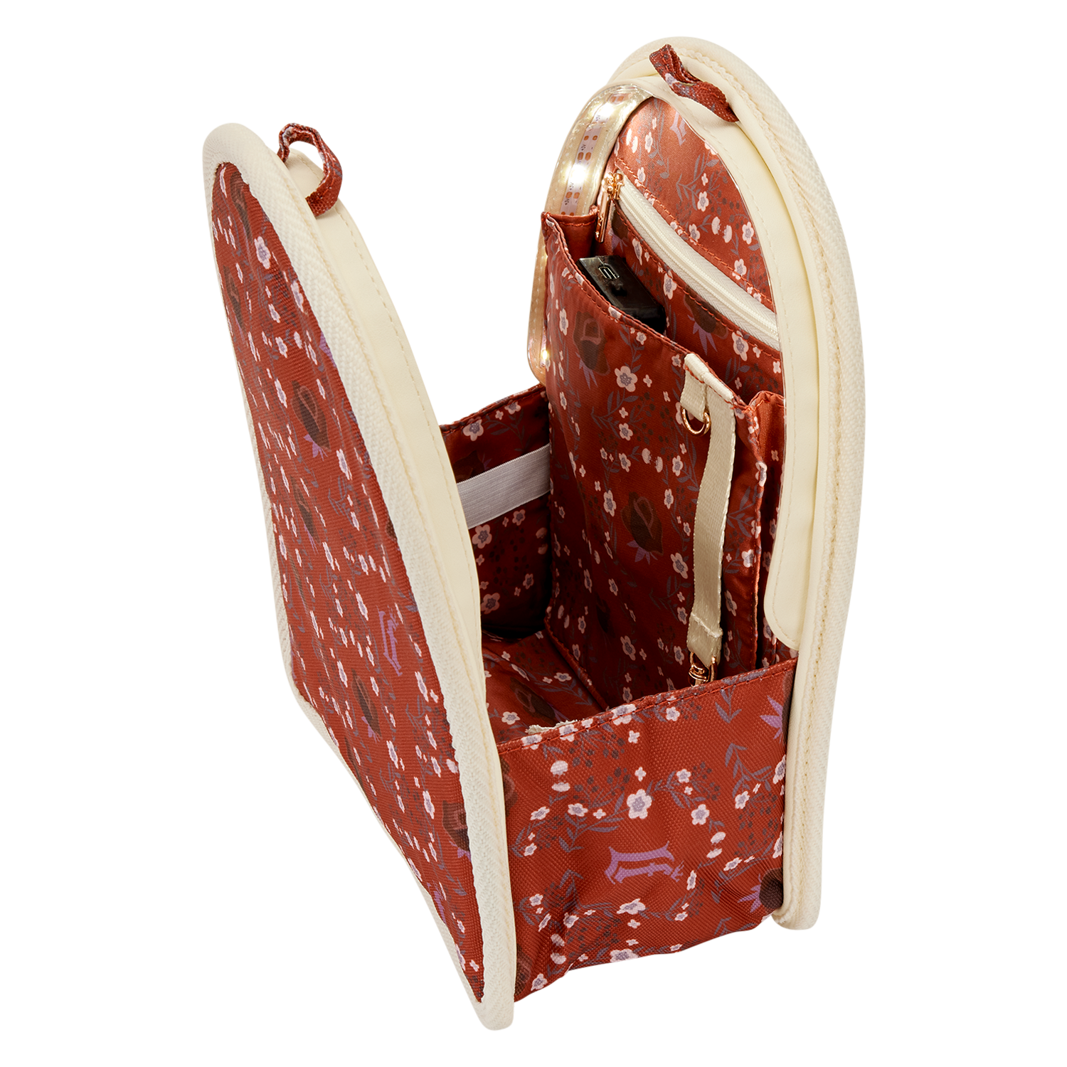 Loungefly Cream & Red Floral Light-Up Mini Backpack Bag Organizer Insert