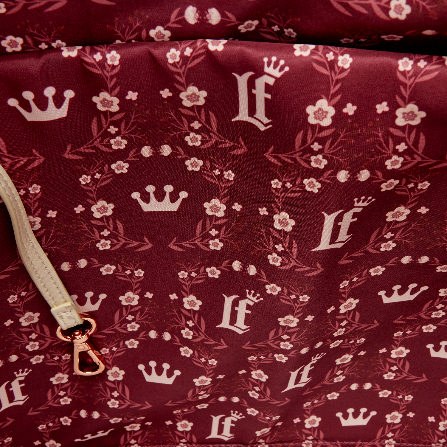 Loungefly Cream & Red Floral Convertible Backpack and Tote Crossbody Bag