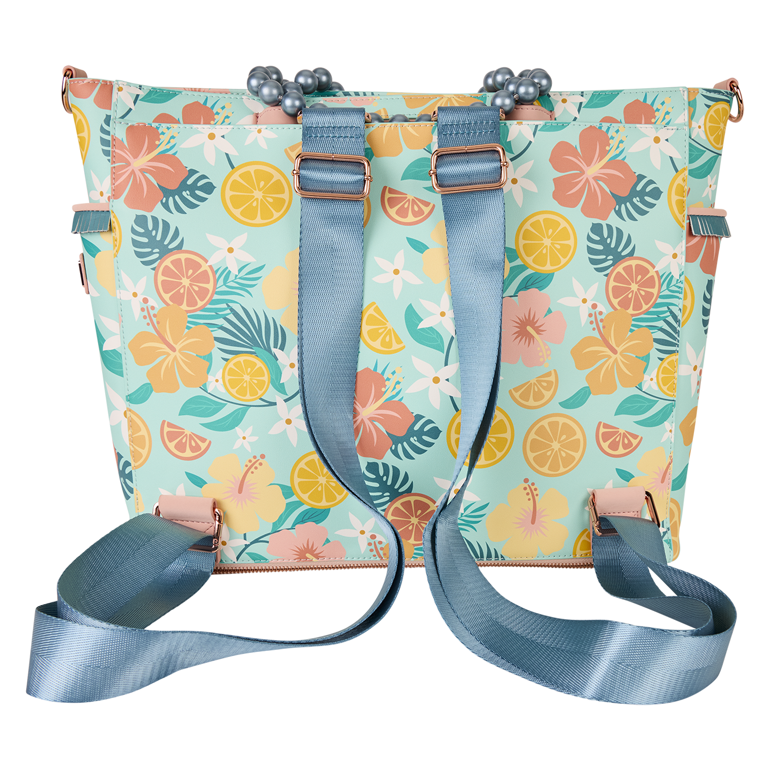 Loungefly Tropical Lemon Floral Convertible Backpack & Tote Crossbody Bag