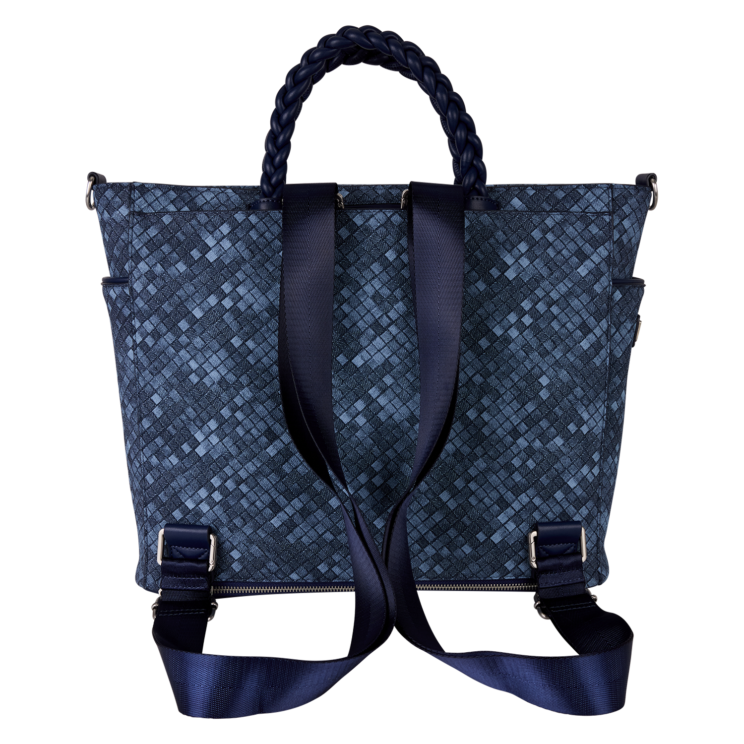 Loungefly Blue Checkered Convertible Backpack & Tote Crossbody Bag