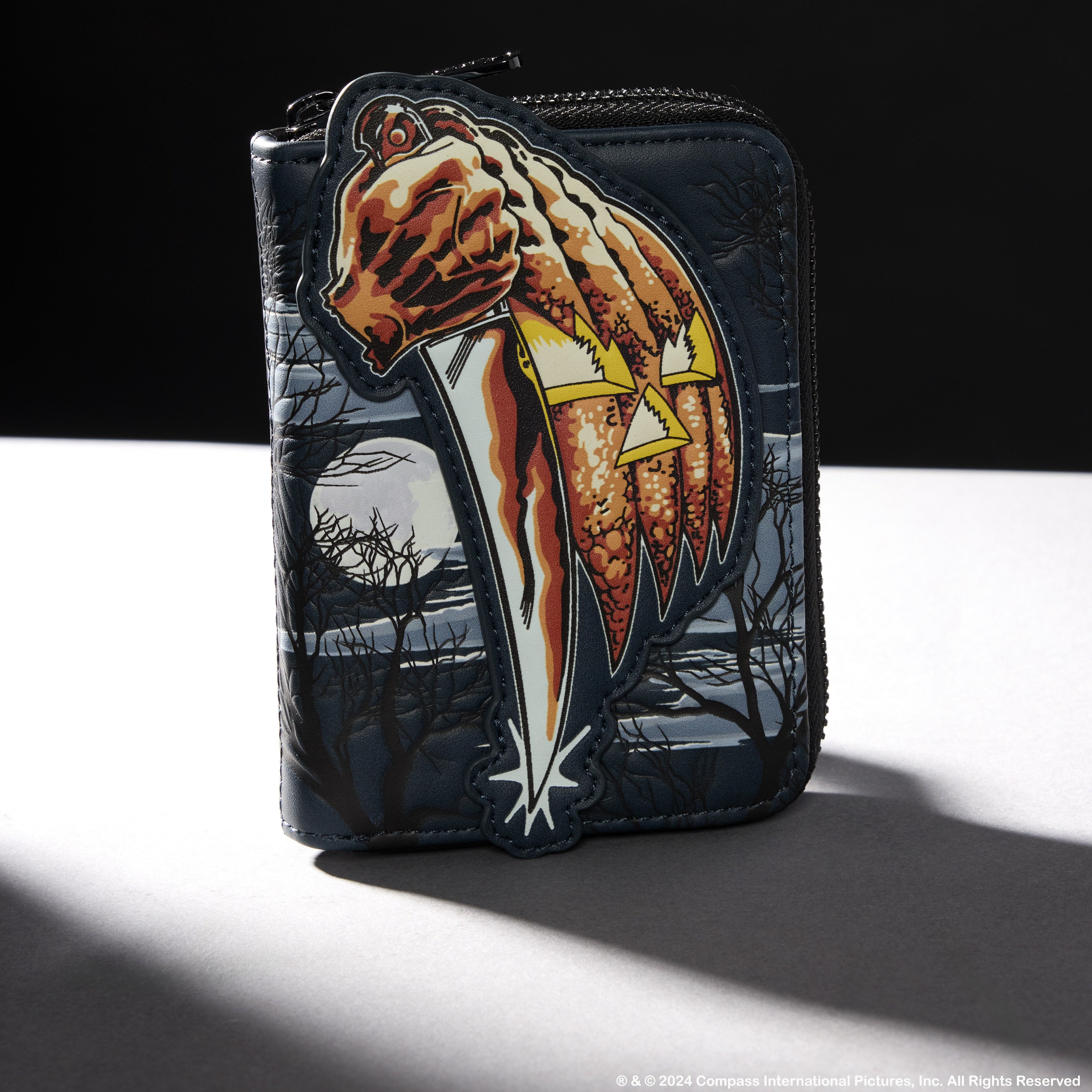 Halloween Michael Myers Jack-O'-Lantern Glow Zip Around Wallet
