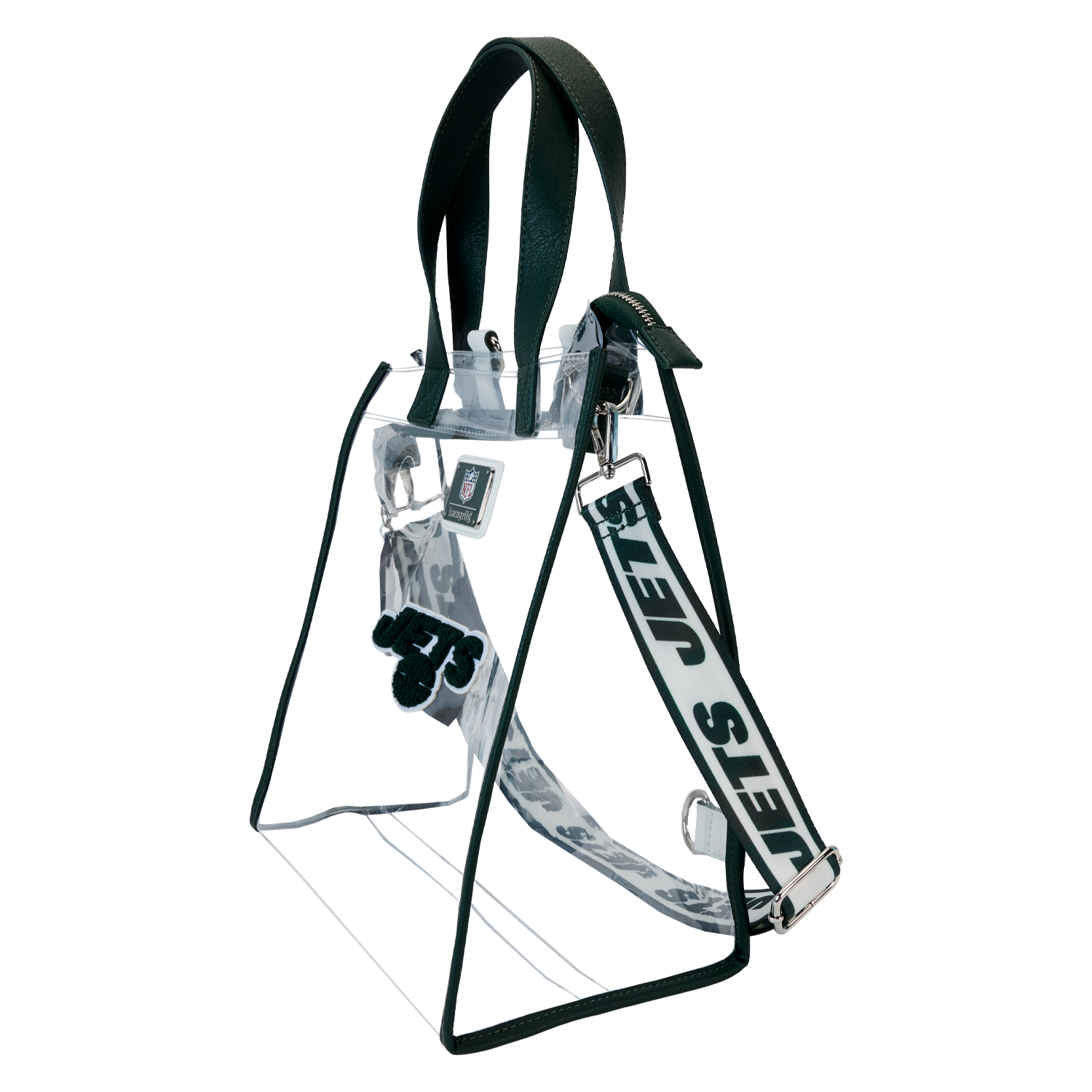 NFL New York Jets Clear Convertible Backpack & Tote Crossbody Stadium Bag
