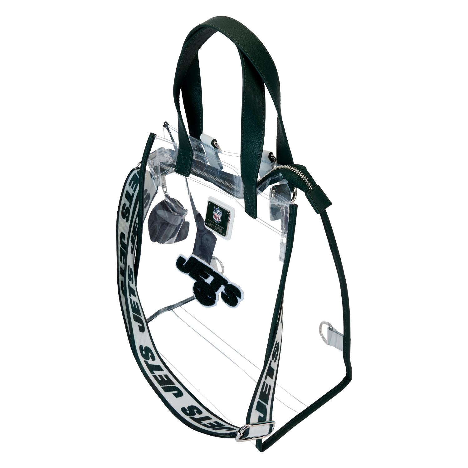 NFL New York Jets Clear Convertible Backpack & Tote Crossbody Stadium Bag