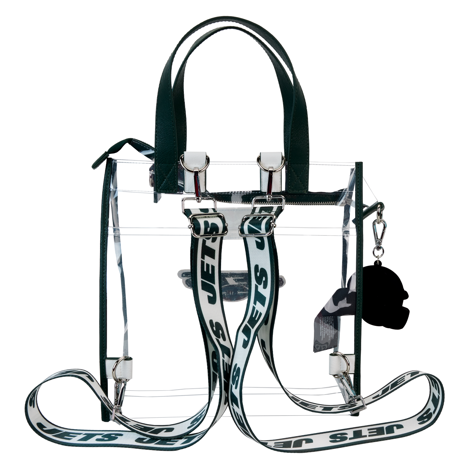 NFL New York Jets Clear Convertible Backpack & Tote Crossbody Stadium Bag