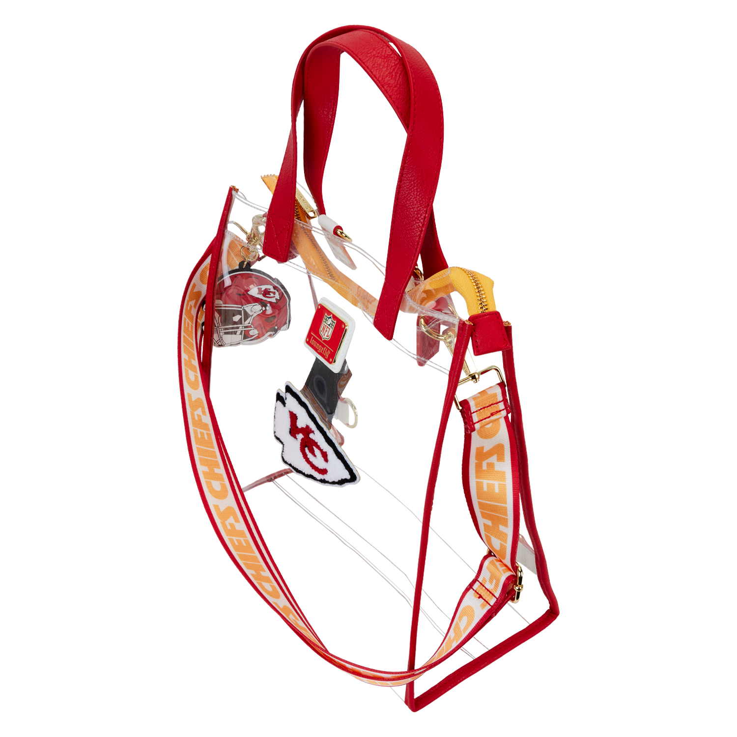 NFL Kansas City Chiefs Clear Convertible Backpack & Tote Crossbody Stadium Bag