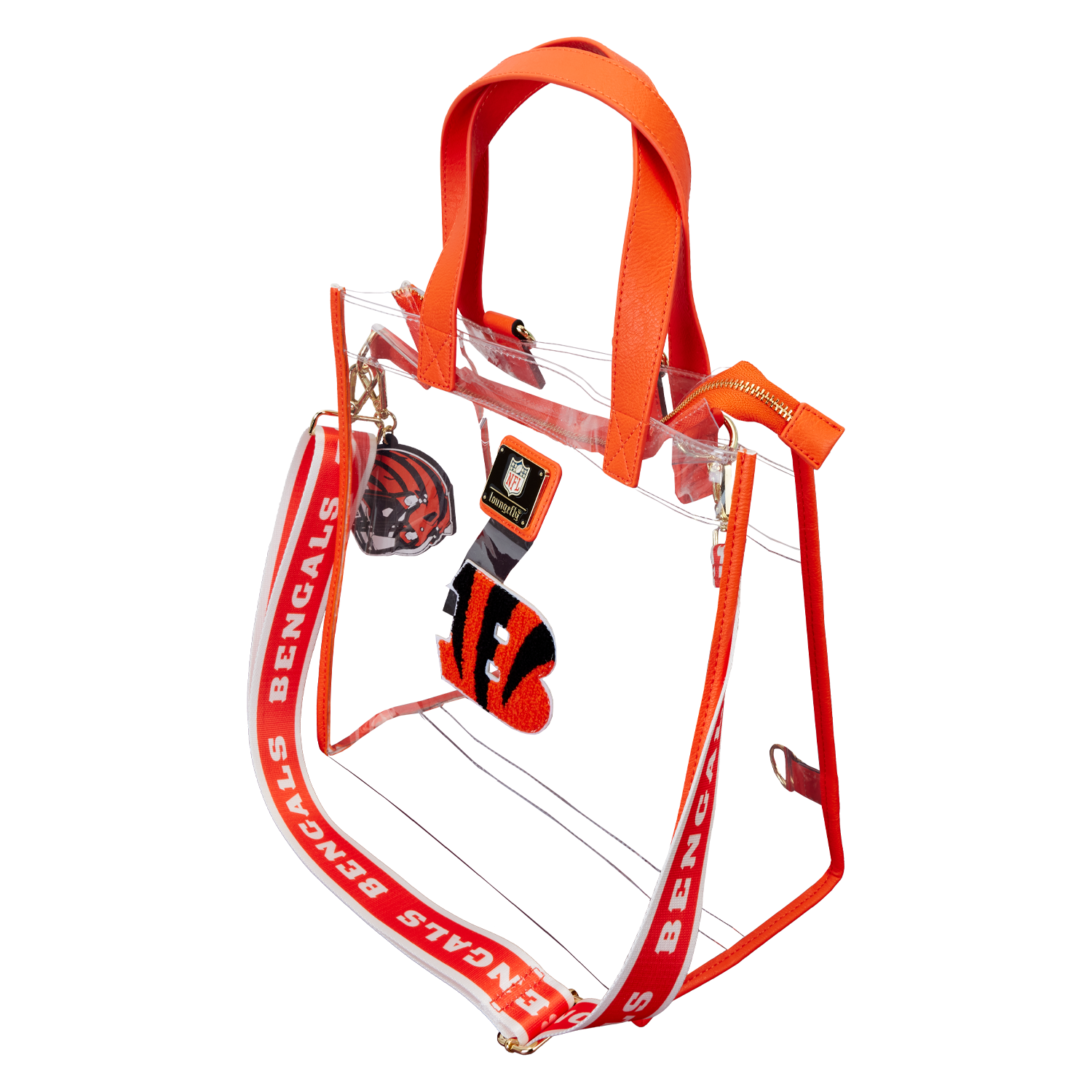 NFL Cincinnati Bengals Clear Convertible Backpack & Tote Crossbody Stadium Bag