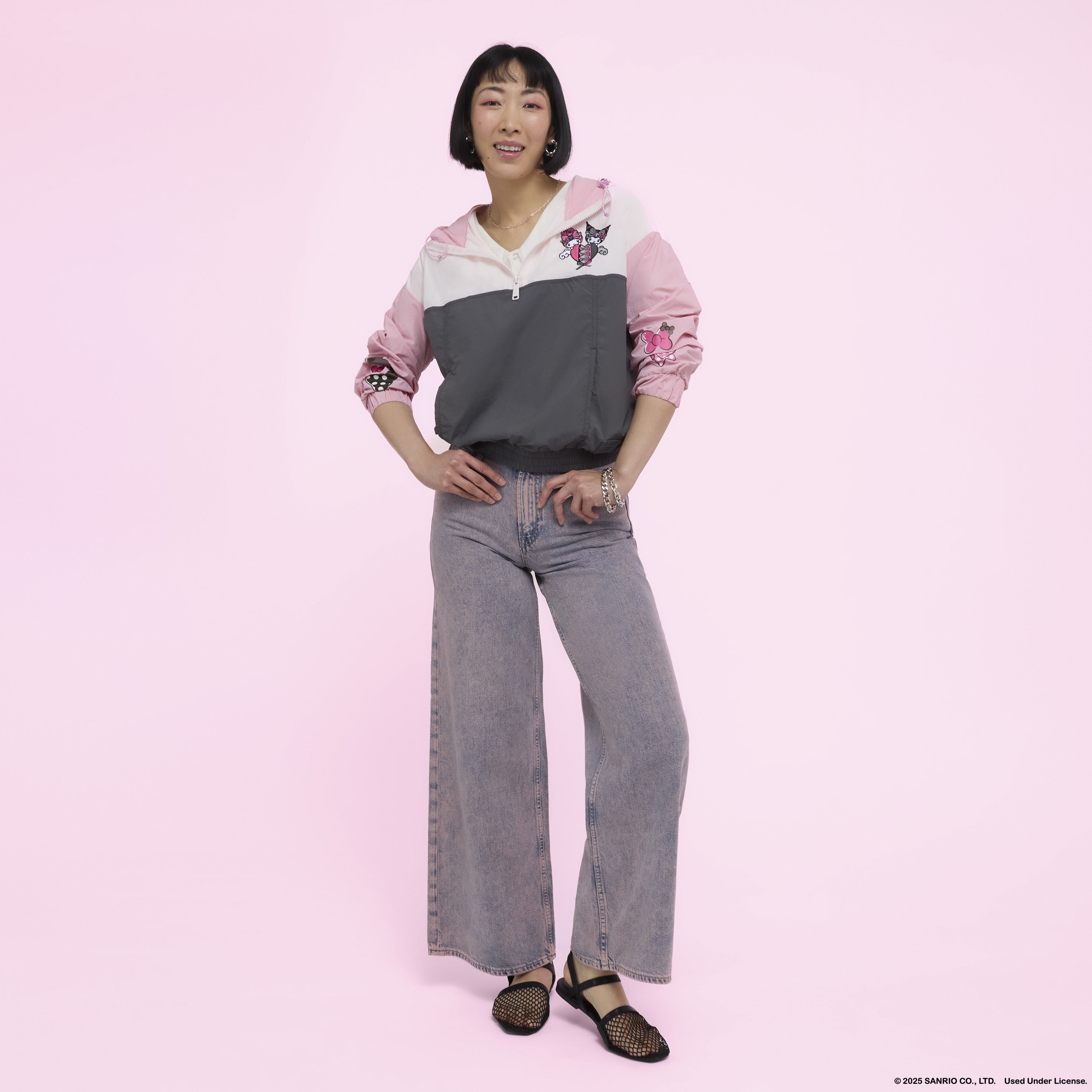 Sanrio My Melody & Kuromi Half-Zip Unisex Windbreaker Jacket
