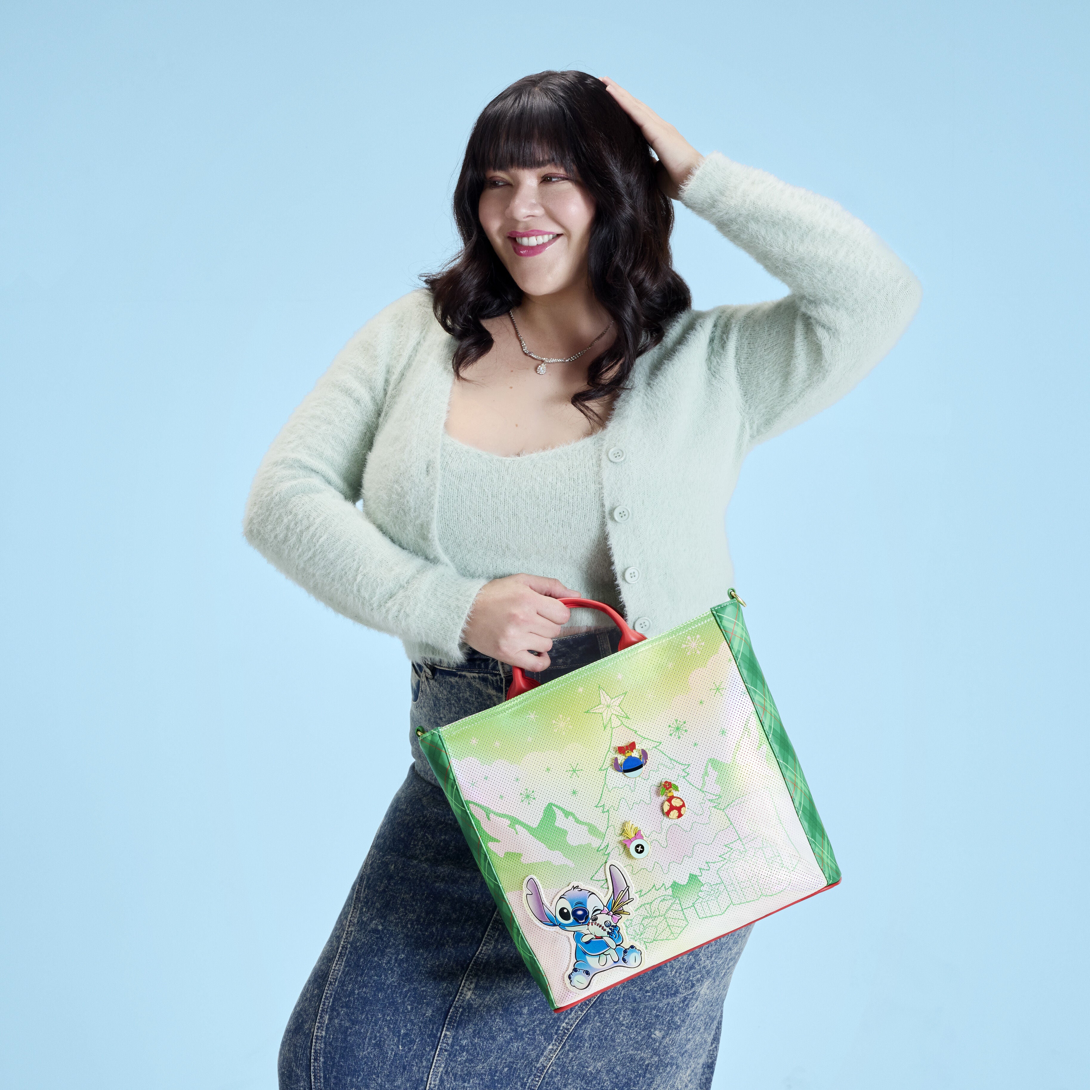 Lilo & Stitch Holiday Tote Pin Trader Crossbody Bag