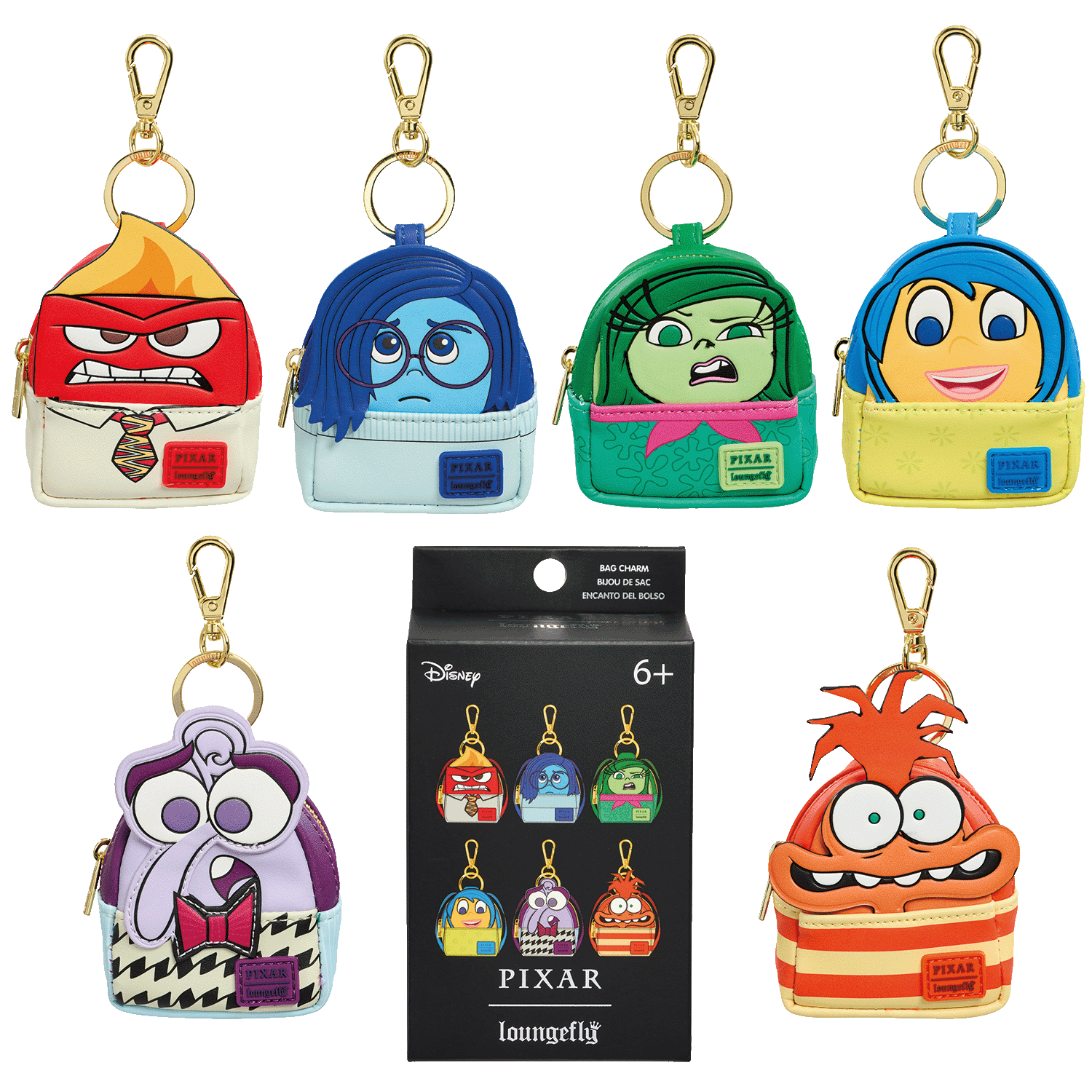 Inside Out Cosplay Mystery Mini Backpack Keychain Charm